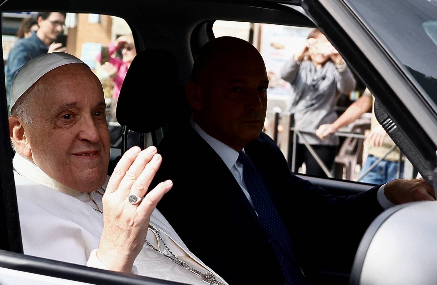 Pope Francis leaves Rome's Gemelli hospital