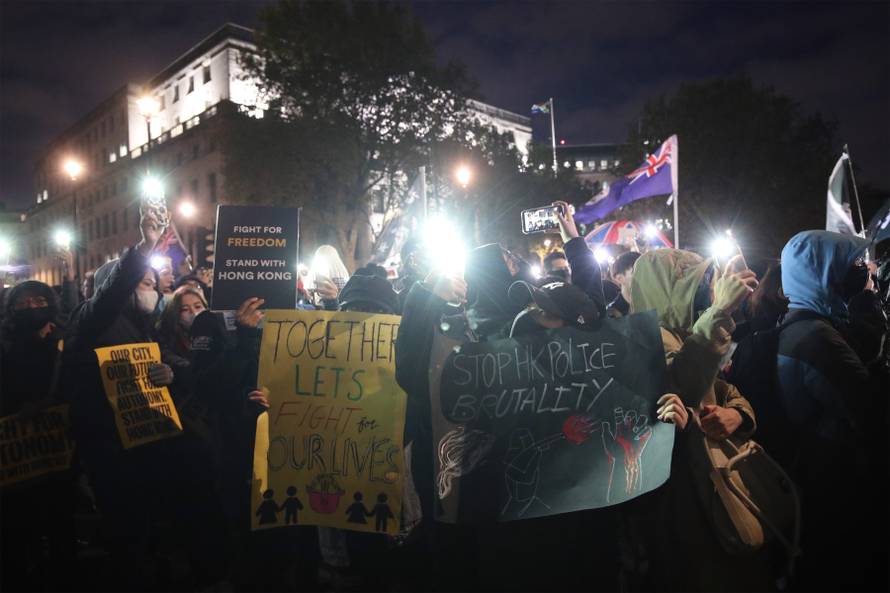 Hong Kong Democracy Protest Trafalgar Square London