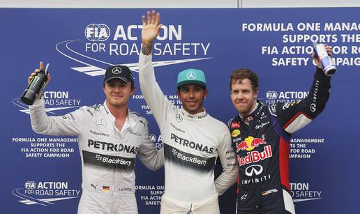 Hamiltonu opet 'pole position': Vettel  drugi, a Rosberg treći...