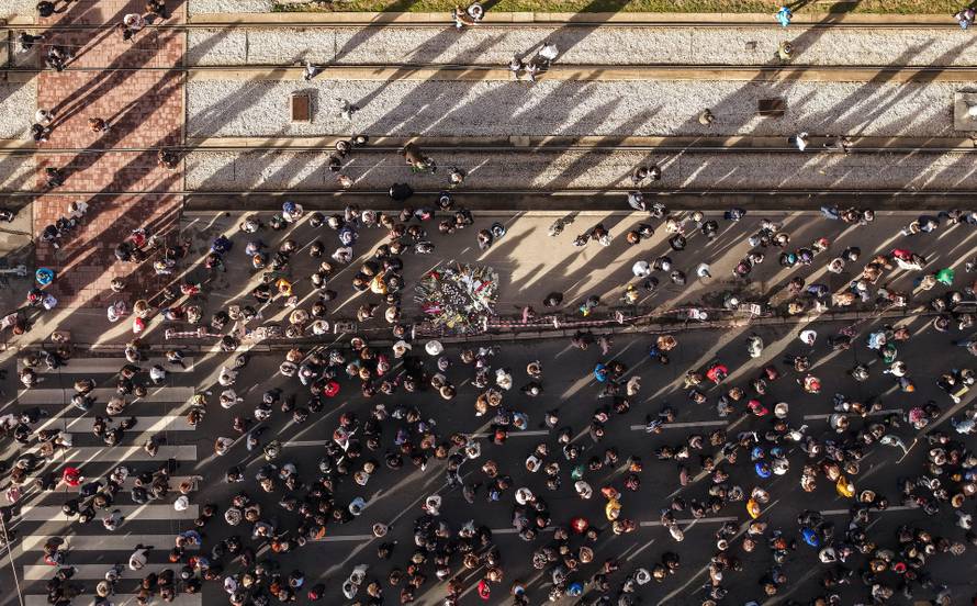 Sarajevo: Pogled iz zraka na okupljene u prosvjedu nakon stravične tramvajske nesreće
