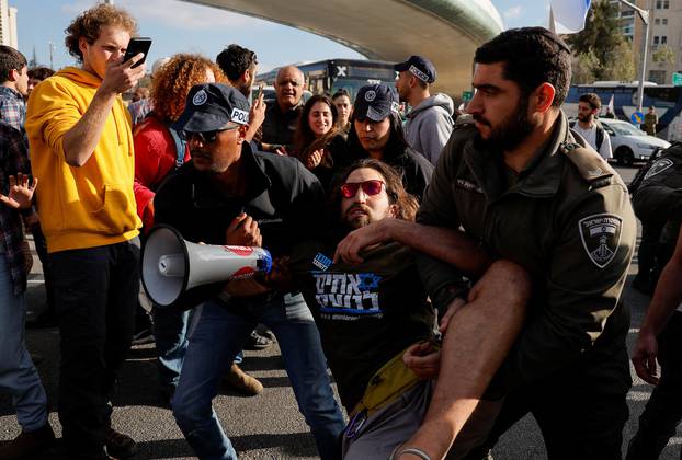 Protests against Israel's judicial overhaul and dismissing the defense minister, in Jerusalem