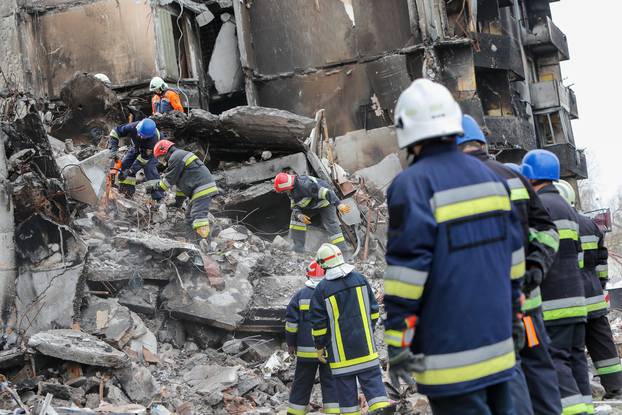 Damaged Residential Buildings By The Russian Air Strikes In Borodyanka