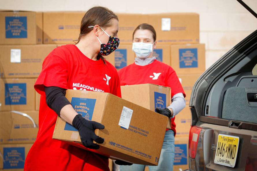 Thanksgiving holiday food drive  in East Rutherford, New Jersey