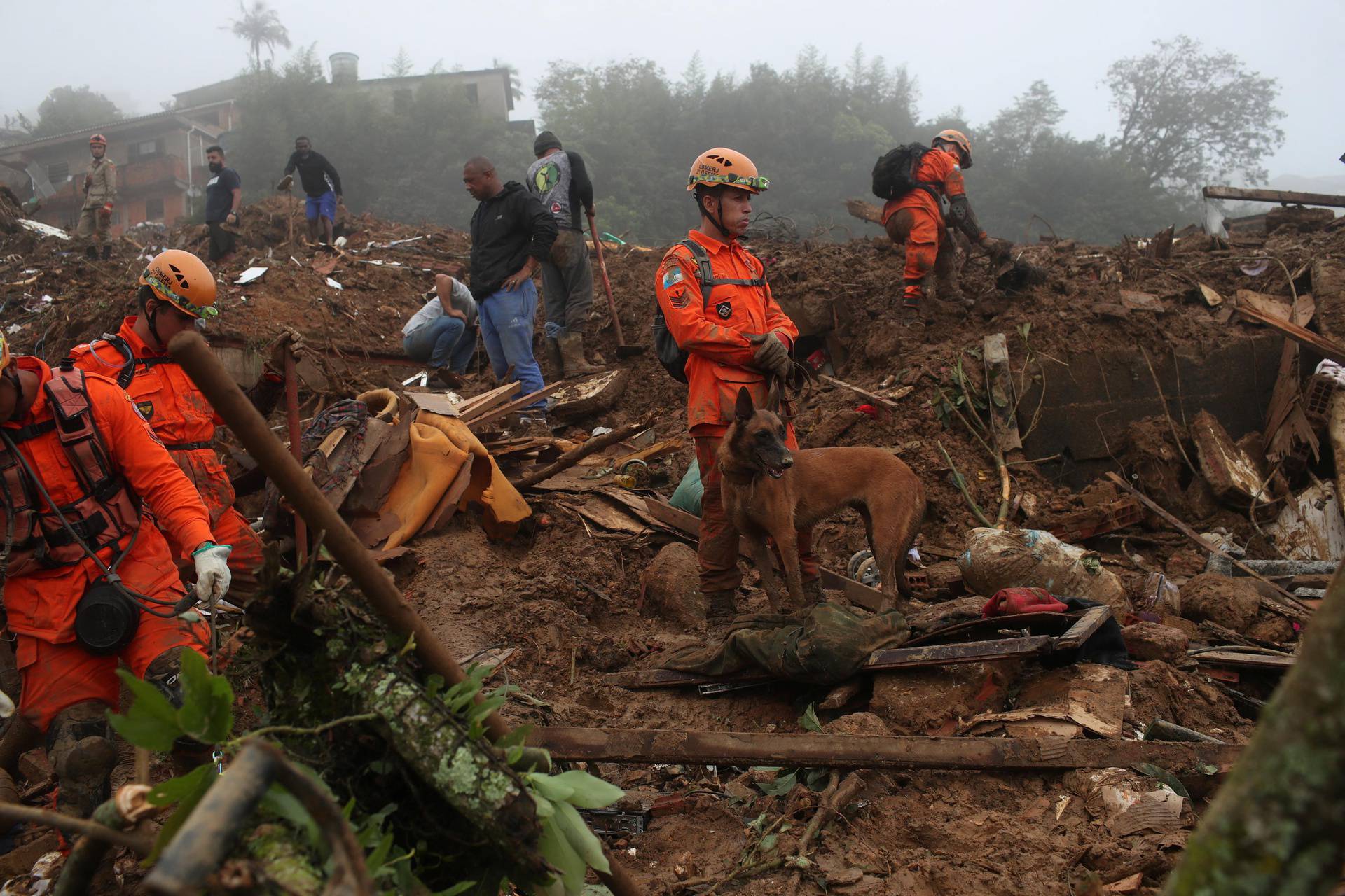 Aftermath of a mudslide at Morro da Oficina