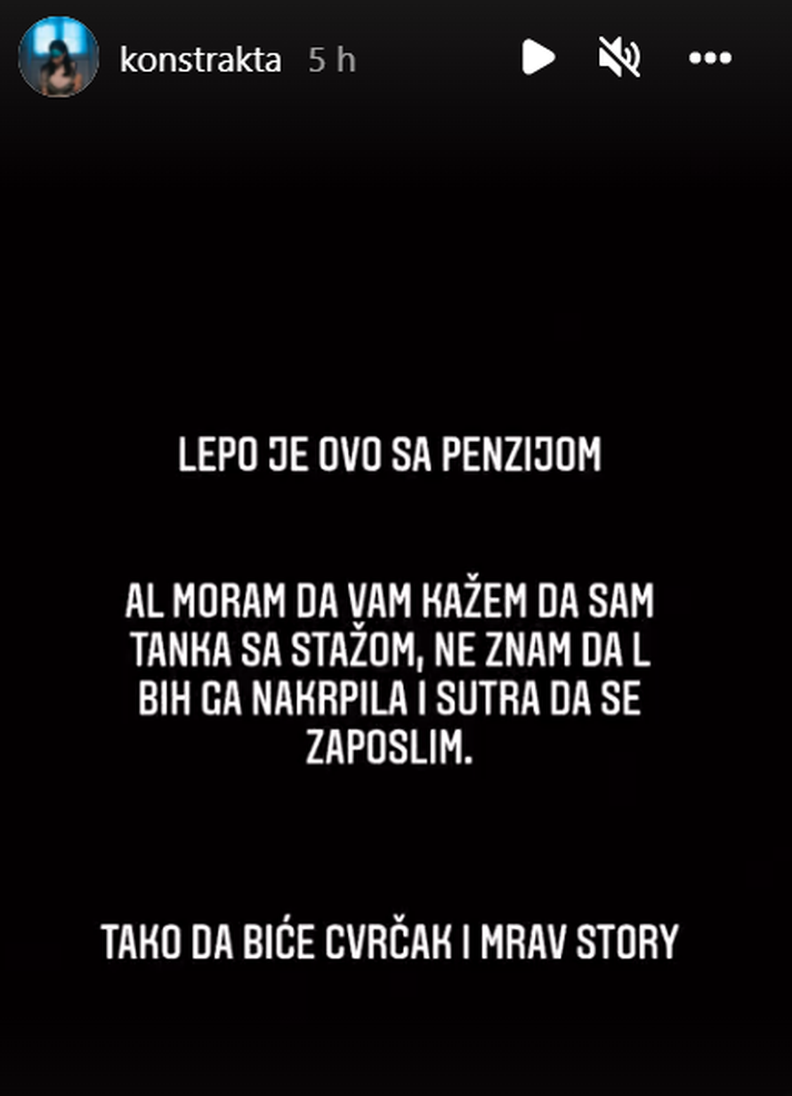 Konstrakta o peticiji za dodjelu mirovine: Tanka sam sa stažom