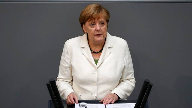 German Chancellor Merkel delivers a government declaration on the consequences of the Brexit vote at the lower house of parliament Bundestag in Berlin