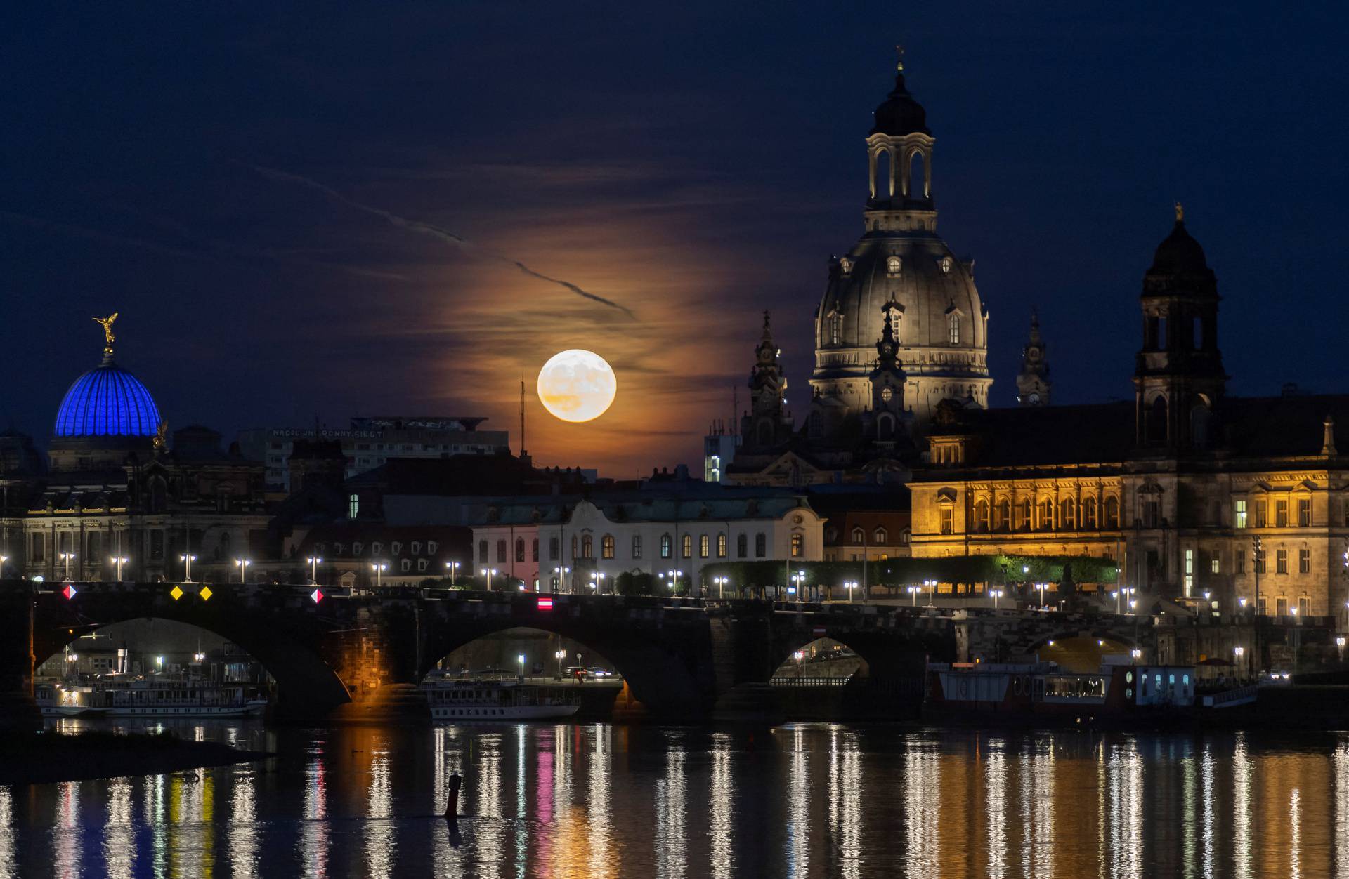 Supermoon known as Strawberry Moon over Dresden