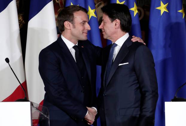 Italian PM Giuseppe Conte hosts French President Emmanuel Macron for a one day Italo-Franco summit in Naples