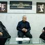 FILE PHOTO: Iranian President Pezeshkian, Mohseni-Eje'i, and Arafi attend the meeting of the interim leadership council of Iran in an unknown location in Iran