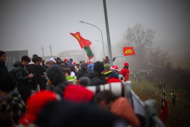 MOTORI - Formula 1 - Ferrari supporters for the first time of Lewis Hamilton on Ferrari F1