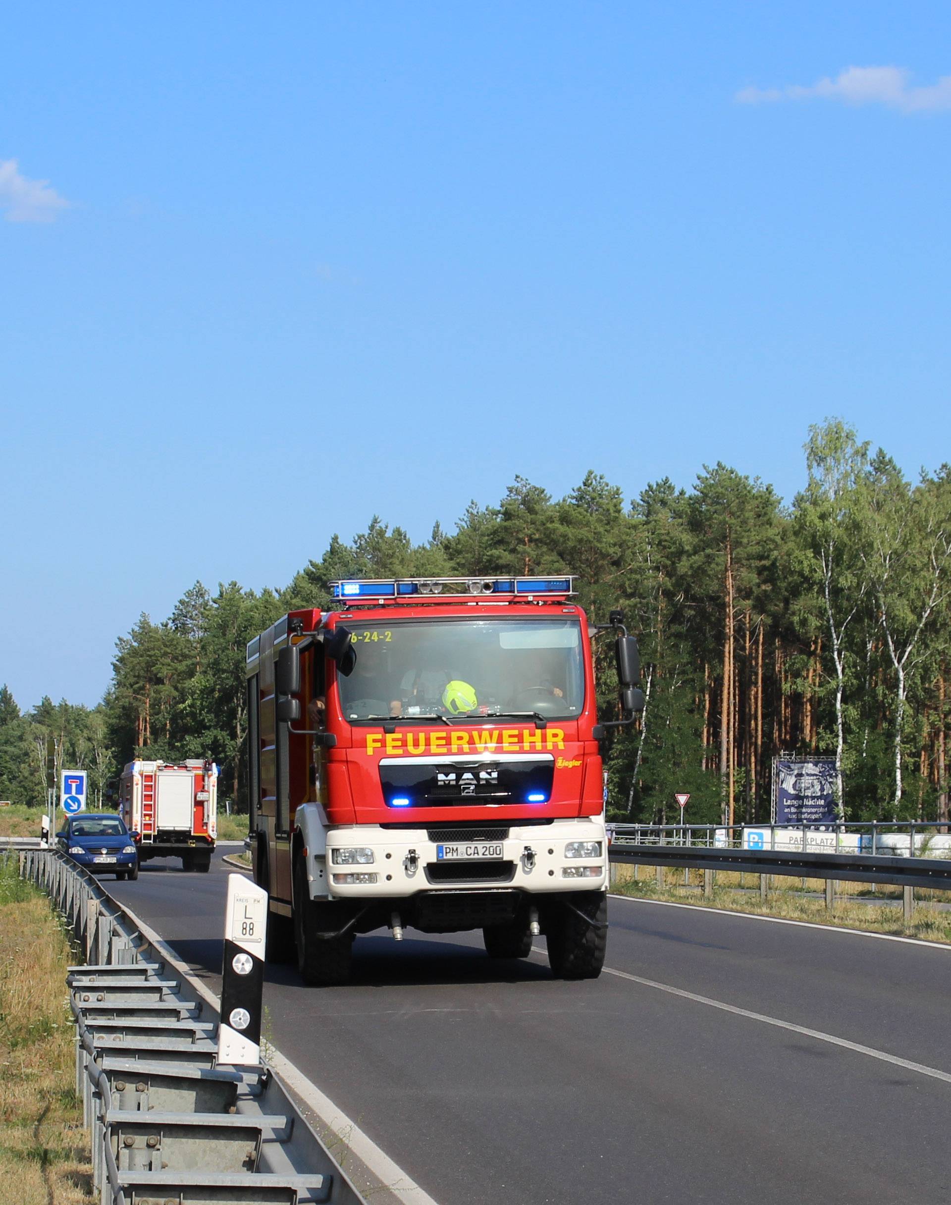 Major forest fire near Potsdam