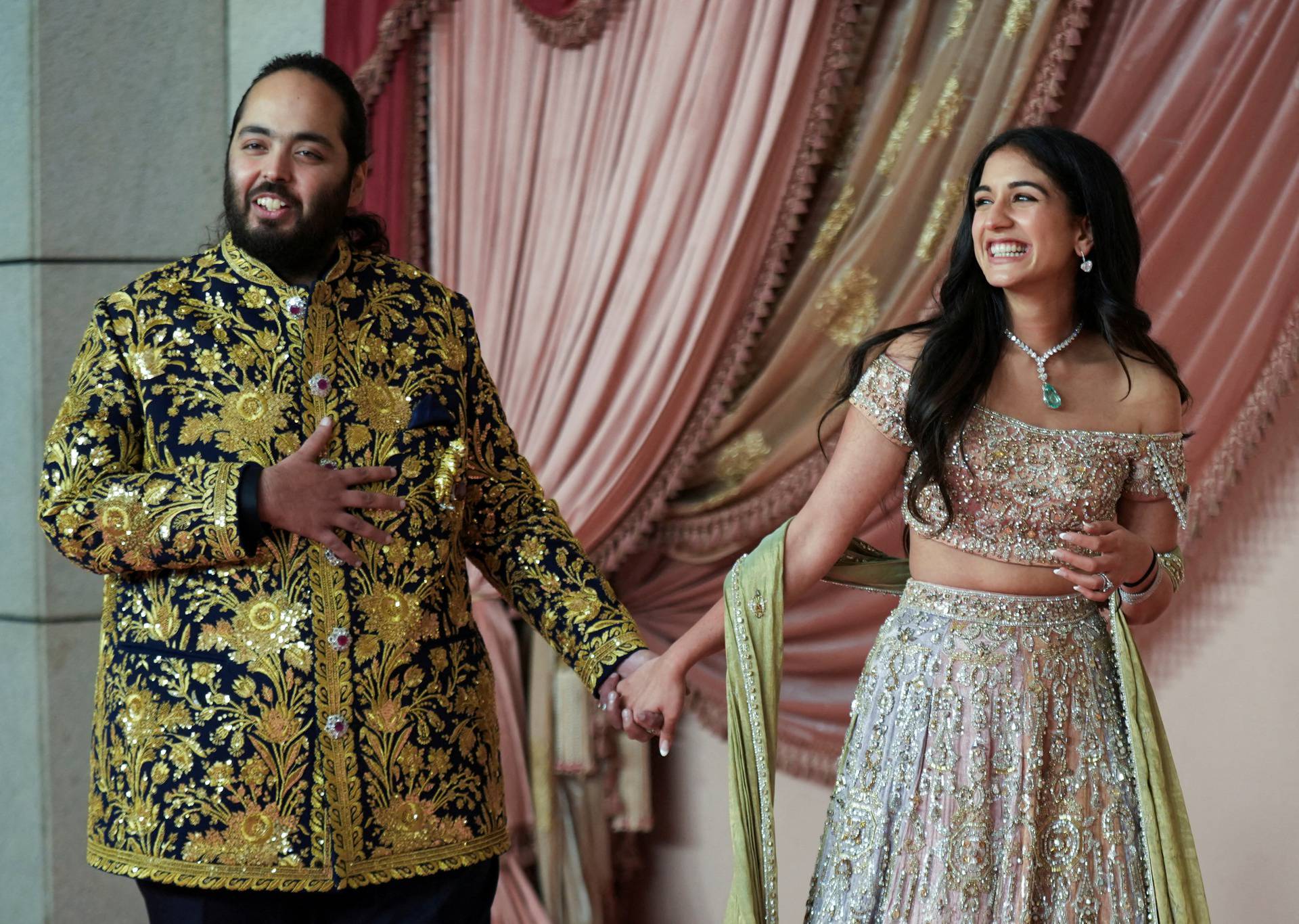 FILE PHOTO: Anant Ambani, son of businessman Mukesh Ambani during the sangeet ceremony at Jio World Centre, Mumbai