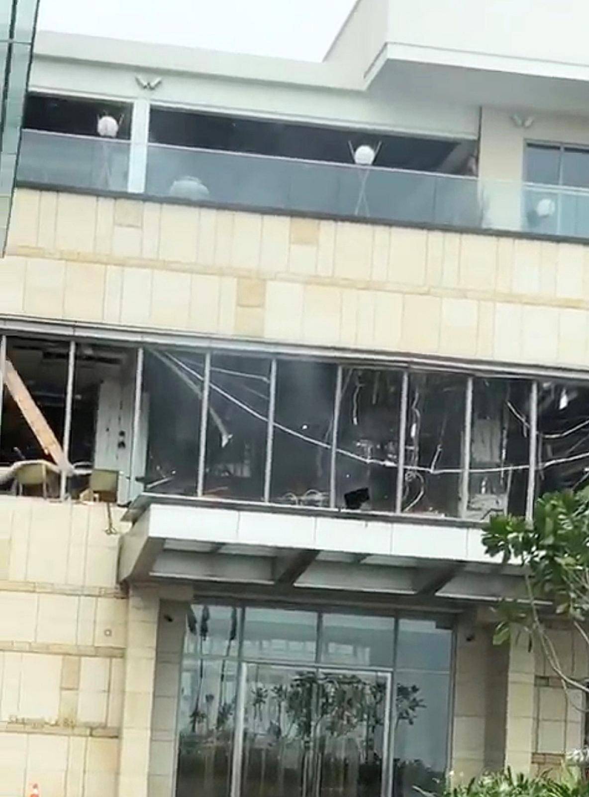 Damage is seen at Shangri-La hotel after explosions hit churches and hotels in Colombo