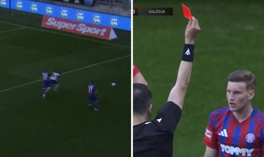 VIDEO Šok za Hajduk u Osijeku! Evo kako je Brajković u svega sedam minuta zaradio crveni