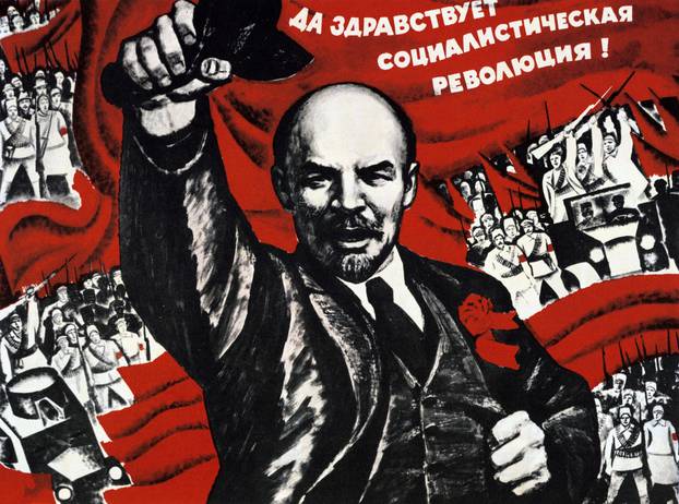 Russian Revolution, October 1917. Vladimir Ilyich Lenin (Ulyanov - 1870-1924) Russian revolutionary. Undated Communist poster.