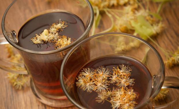 hot tea of linden flowers