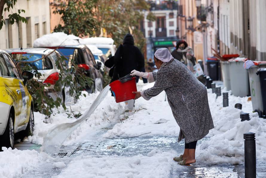 FILE PHOTO: Heavy snowfall in Madrid