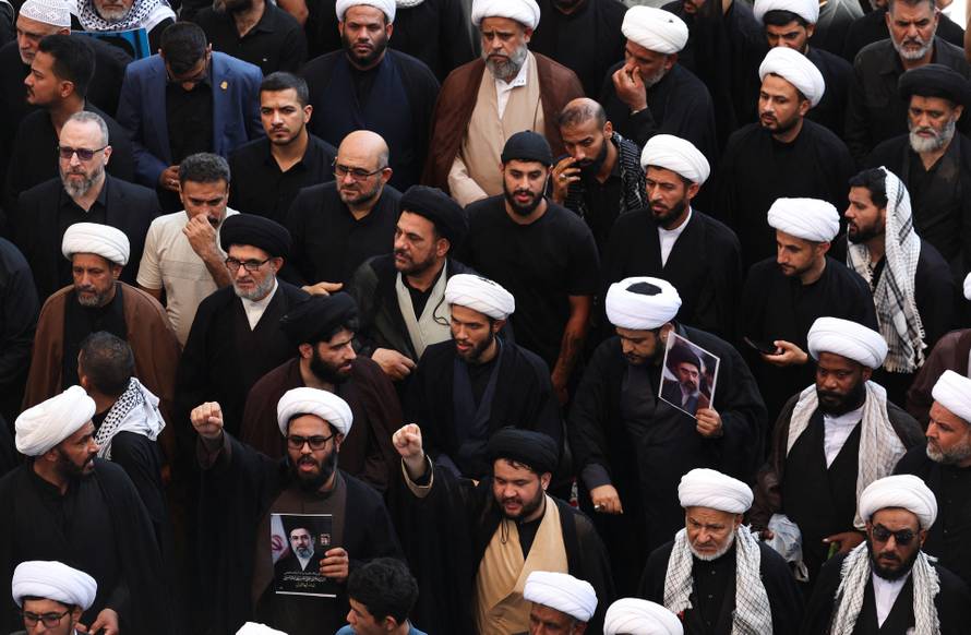 Funeral procession for Iran's late Supreme Leader Ayatollah Ali Khamenei in Najaf
