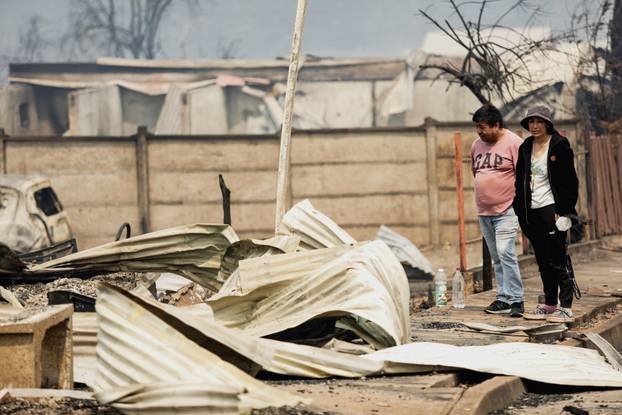 Wildfire burns in Chile