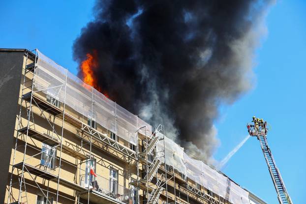 Fire at an apartment building, in Berlin