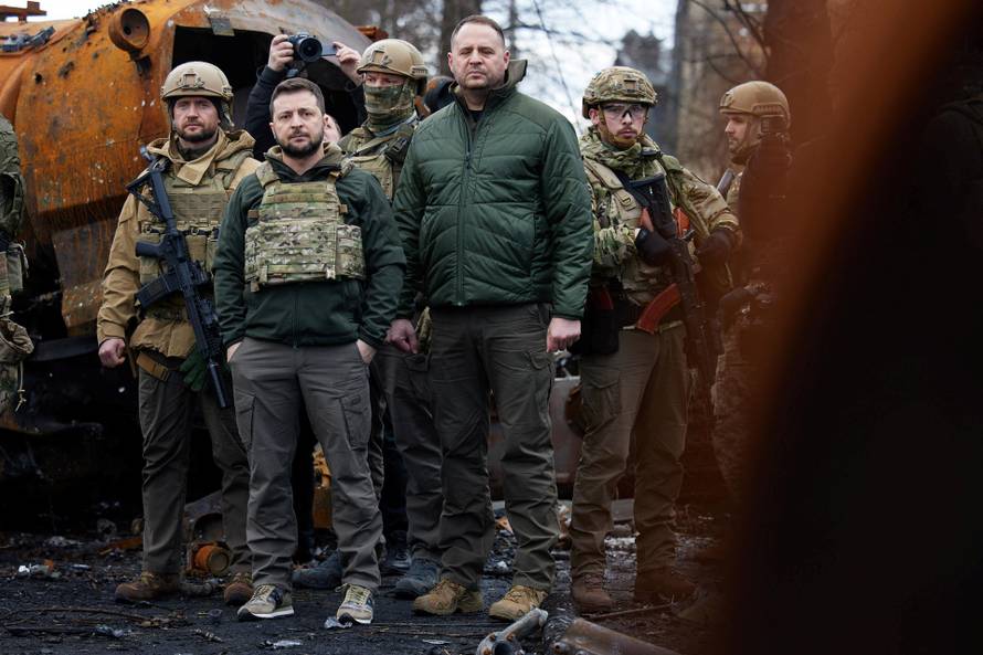 Ukraine's President Zelenskiy visits the town of Bucha