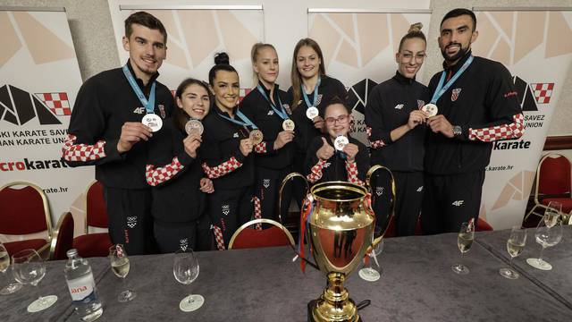Zagreb: Konferencija za medije hrvatske karate reprezentacije koja je na Europskom prvenstvu osvojila tri zlata, srebro i broncu