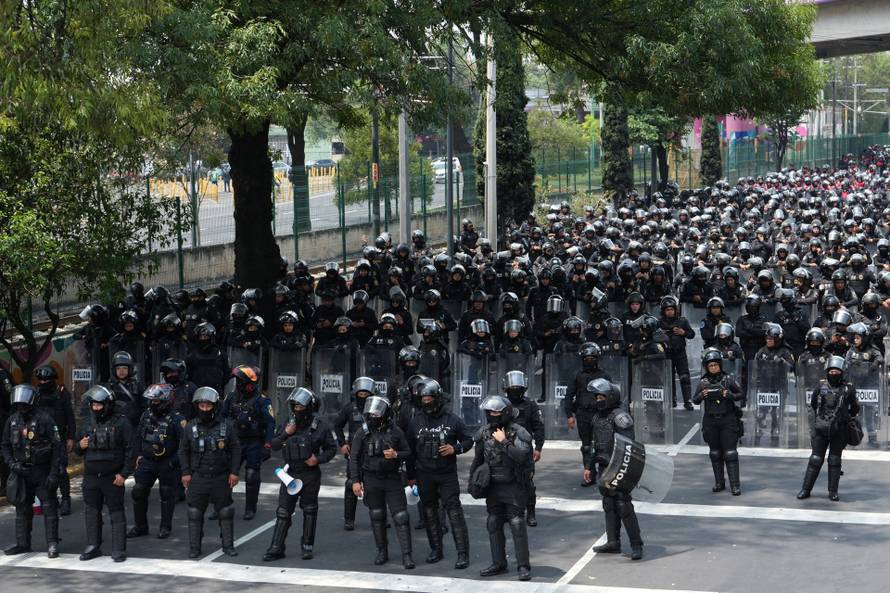 Protest march ahead of the opening match of the 2026 FIFA World Cup, in Mexico City