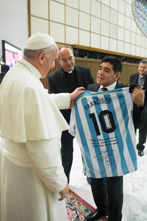 Pope Francis Receives Soccer Players - Vatican