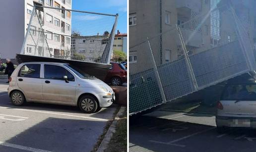 VIDEO Nevjerojatno: Vjetar u Koprivnici digao mobilnu garažu u zrak i oštetio auto