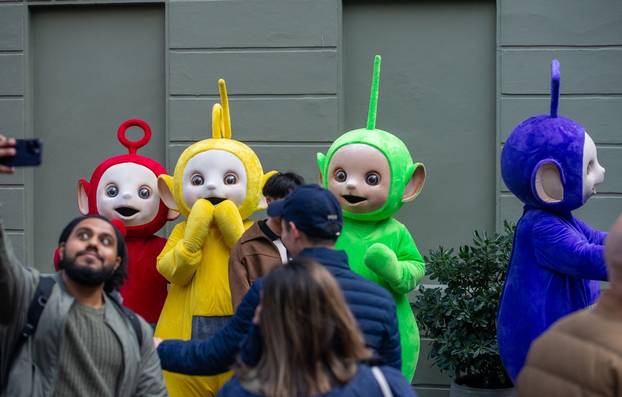 *EXCLUSIVE* The Teletubbies have landed, the aliens invade the soho pop shop in Central London