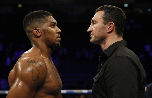 Anthony Joshua faces off with Wladimir Klitschko after his win