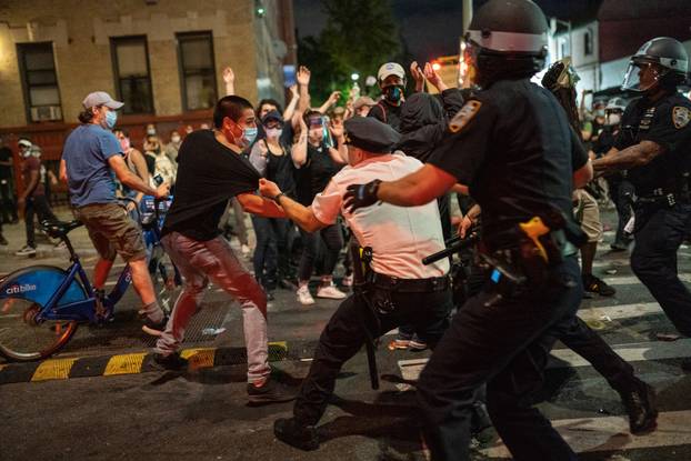 Protesters rally against the death in Minneapolis police custody of George Floyd, in New York