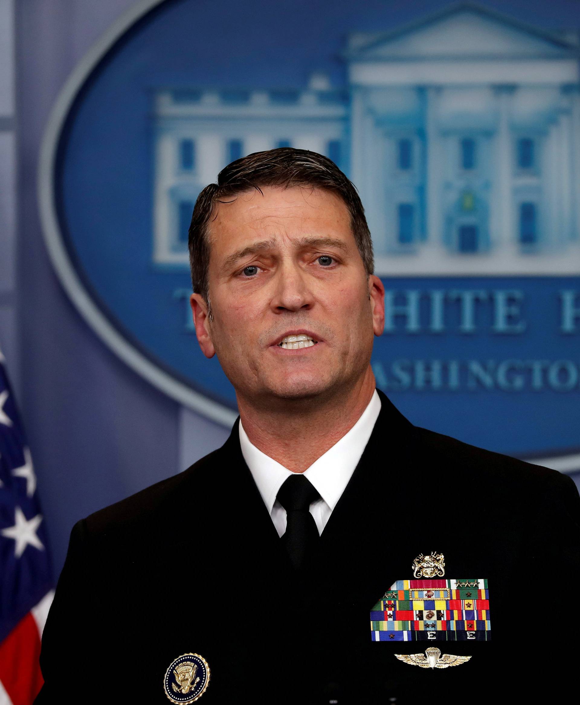 FILE PHOTO: White House, Presidential physician Ronny Jackson answers question about U.S. President Donald Trump's health after the president's annual physical at the White House in Washington
