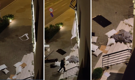 VIDEO Pijani gost u gluho doba noći demolirao sobu zadarskog hotela, stvari bacao kroz prozor