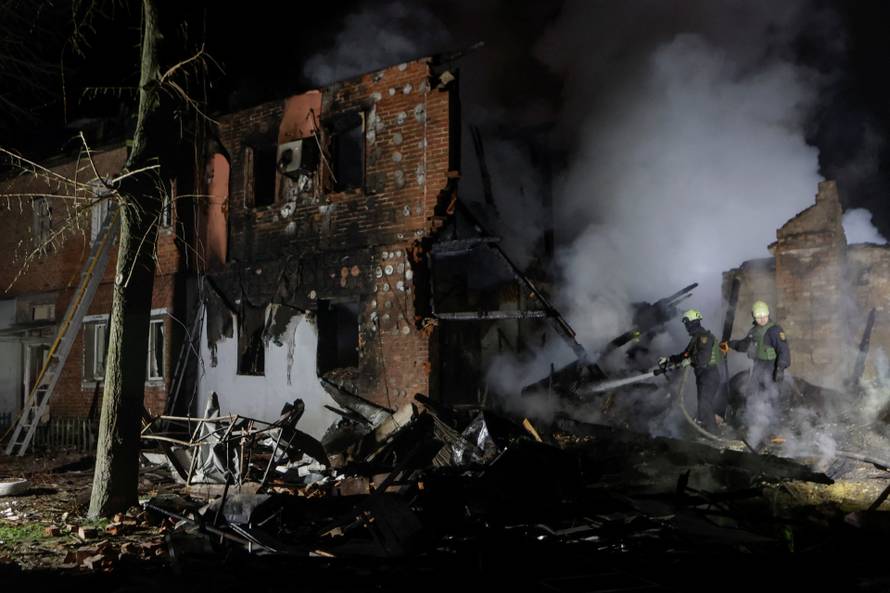 Aftermath of a Russian drone attack in Kharkiv