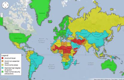 Pogledajte kartu najopasnijih država: Hrvatska je sigurna!