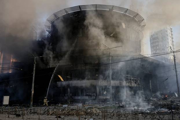 Aftermath of an overnight Russian missile and drone strike, in Kyiv