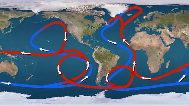 Global ocean currents, illustration