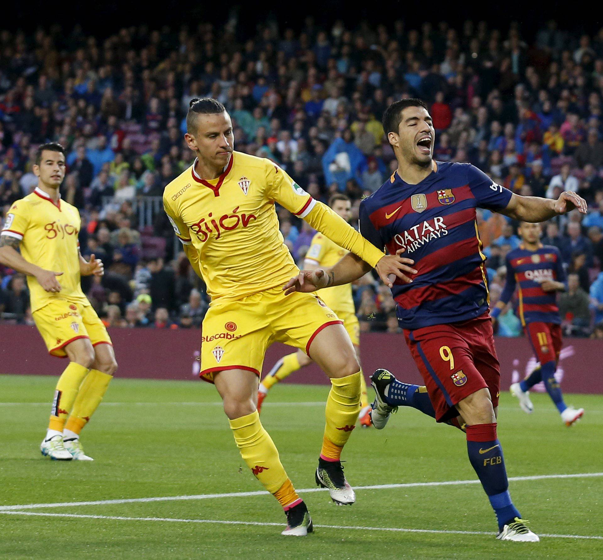 Football Soccer - Barcelona v Sporting Gijon - Spanish Liga BBVA - Camp Nou stadium, Barcelona