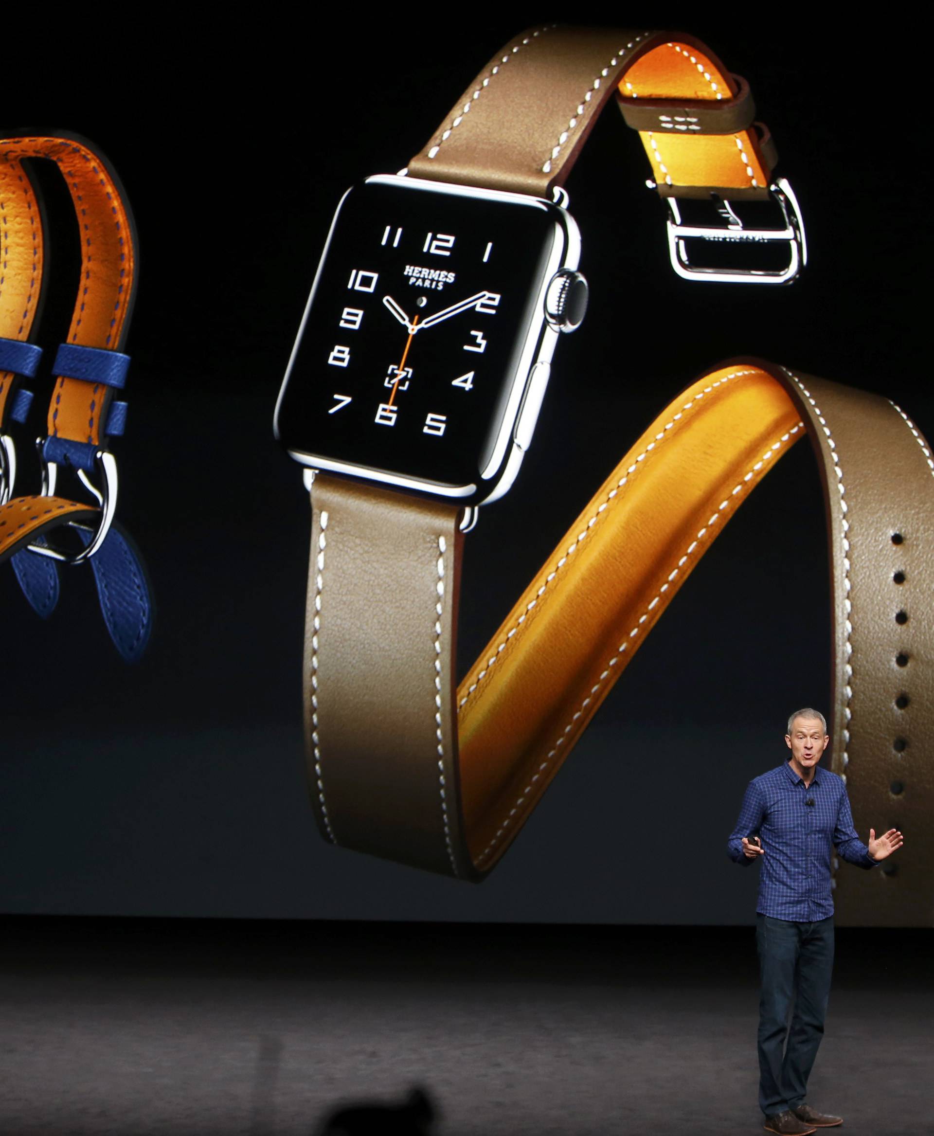 Jeff Williams discusses the Apple Watch Series 2 during an Apple media event in San Francisco