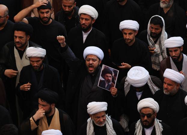 Funeral procession for Iran's late Supreme Leader Ayatollah Ali Khamenei in Najaf