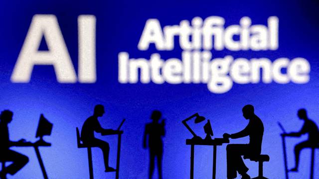 FILE PHOTO: Illustration shows words "Artificial Intelligence AI\