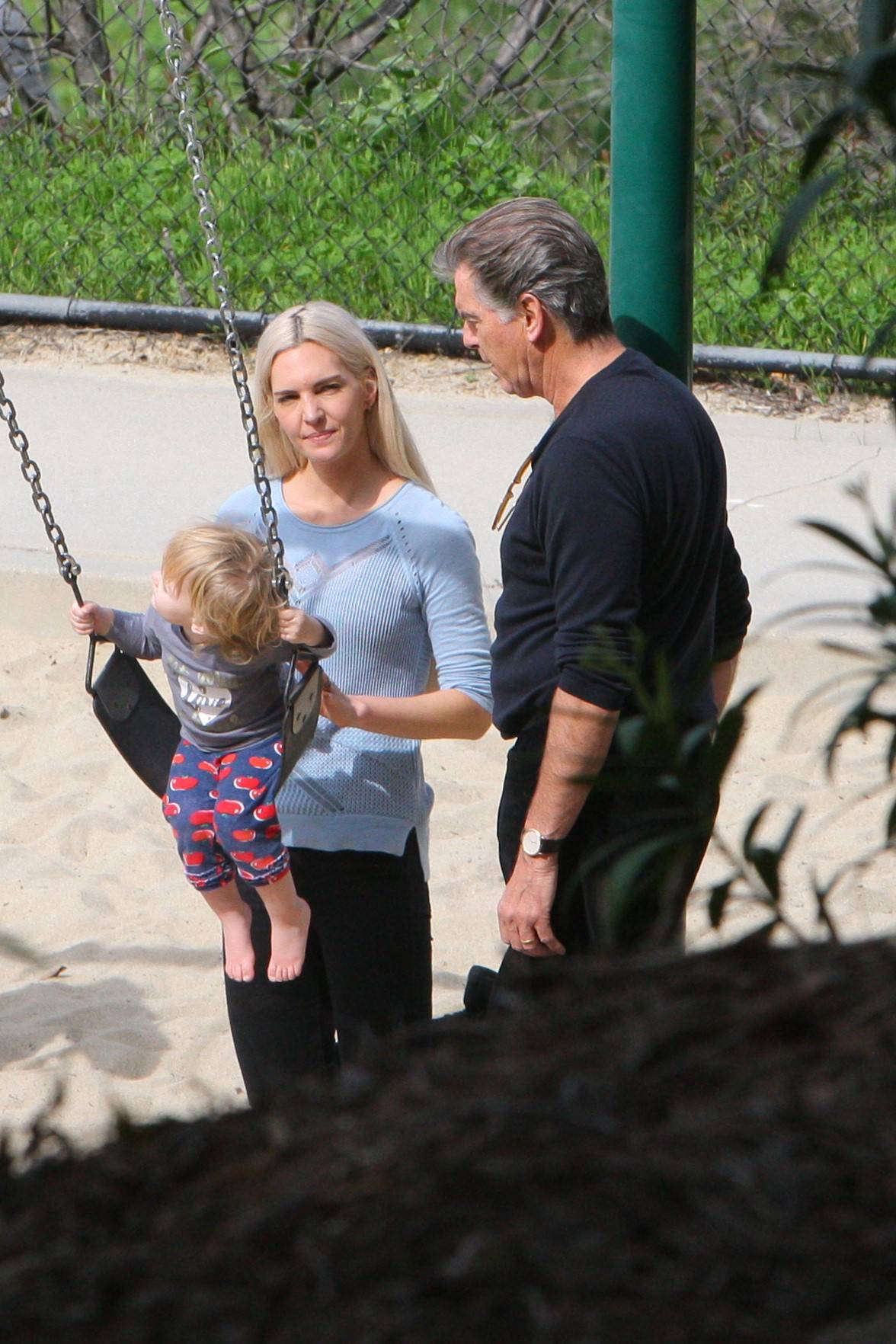 *EXCLUSIVE* Pierce Brosnan spends time with his granddaughter at the park