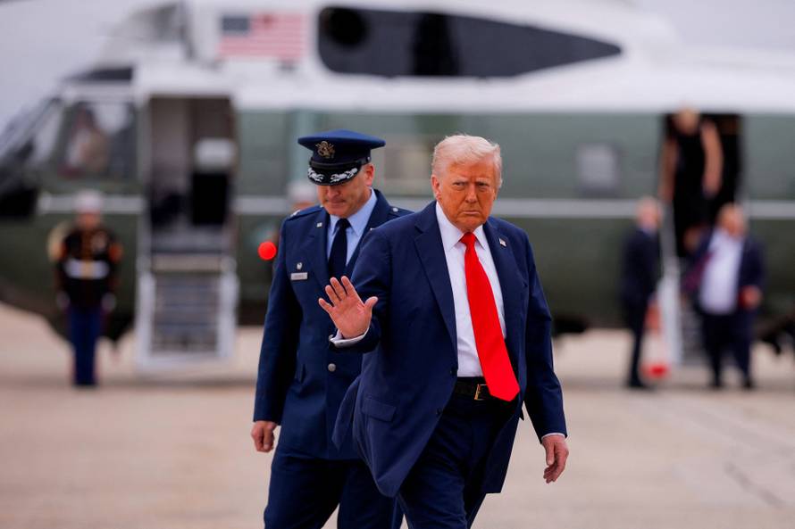 U.S. President Trump departs to attend memorial service for slain conservative commentator Charlie Kirk, at Joint Base Andrews