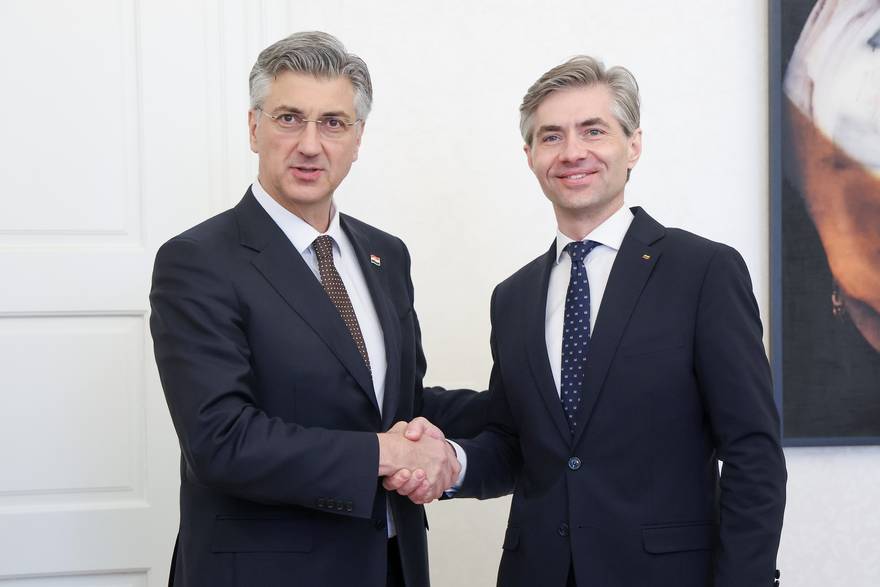 Zagreb: Predsjednik Vlade Andrej Plenkovi&cacute; primio je ministra vanjskih poslova Republike Litve K&eogon;stutisa Budrysa