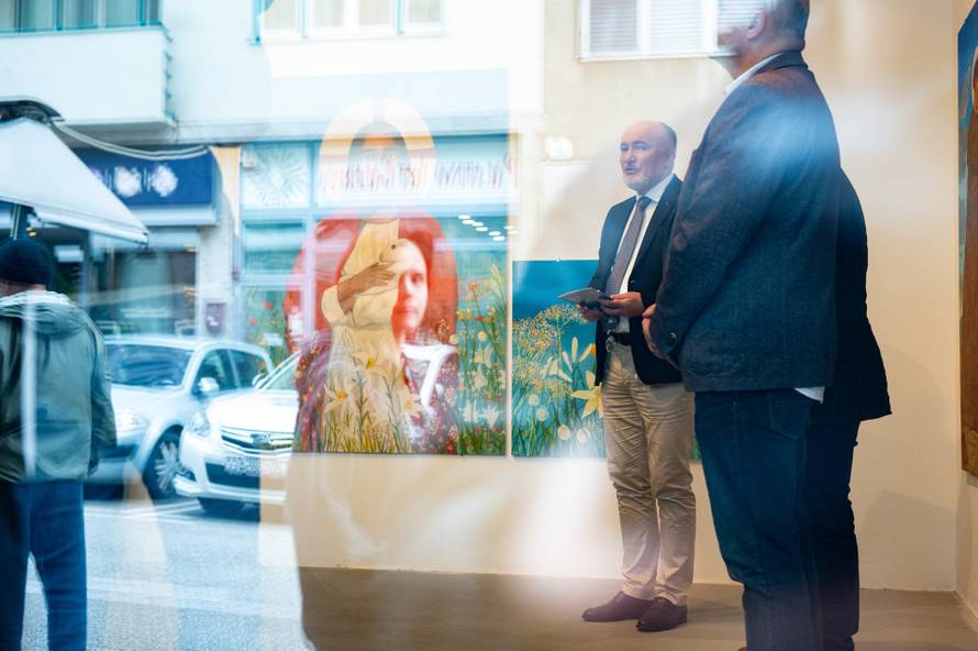 Zagreb: Otvorenje izložbe Tomislava Buntaka na kojoj predstavlja oltarni poliptih izrađen za crkvu sv. Antuna Padovanskog