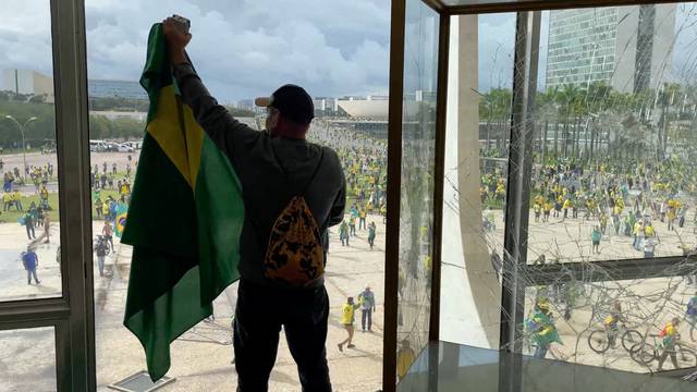 Supporters of Brazil's former President Jair Bolsonaro take part in a protest against President Luiz Inacio Lula da Silva in Brasilia