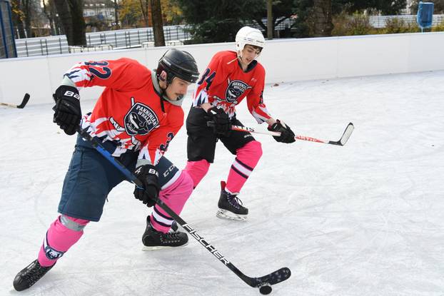 Na otvorenju klizališta u Bjelovaru glavna atrakcija bili su zagrebački klizači i bjelovarski hokejaši