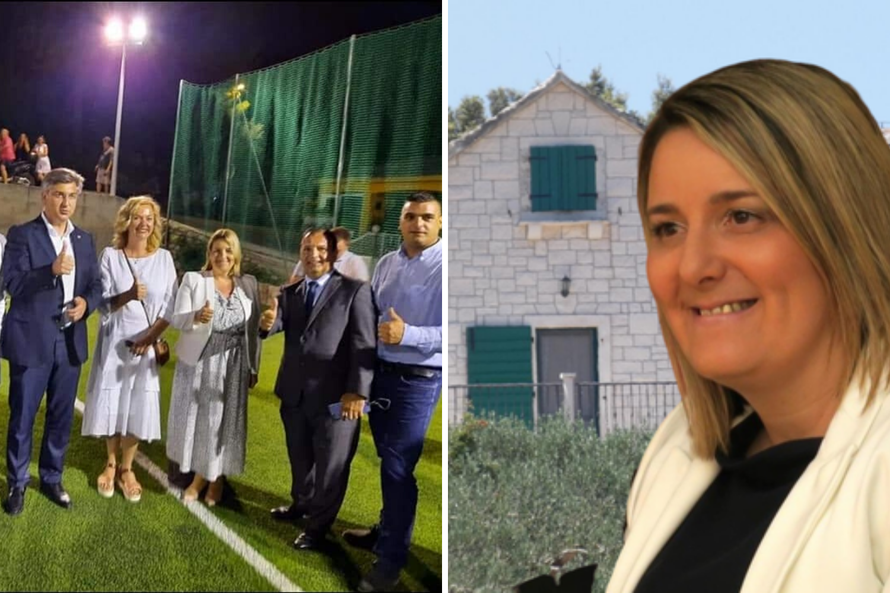 Plenković, Beroš i Danica poziraju na hvarskom dječjem igralištu. Nitko se ne drži mjera