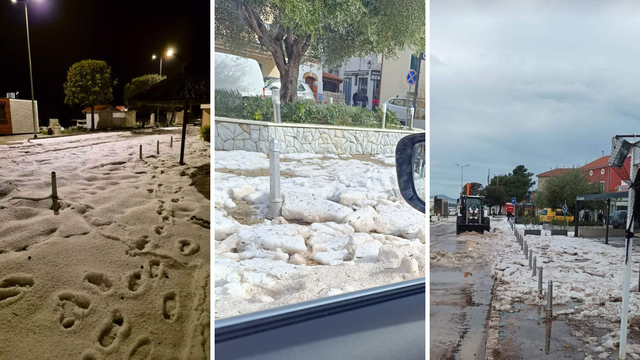 VIDEO Veliko nevrijeme uz tuču zabijelilo Dalmaciju: 'Ogromne količine leda su počele padati'